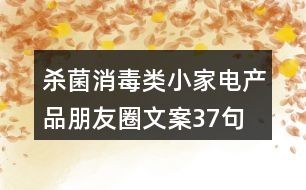 殺菌消毒類小家電產(chǎn)品朋友圈文案37句