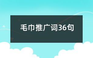 毛巾推廣詞36句