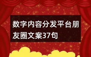 數(shù)字內(nèi)容分發(fā)平臺(tái)朋友圈文案37句