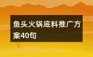 魚頭火鍋底料推廣方案40句