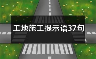 工地施工提示語(yǔ)37句