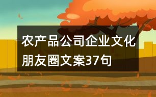 農(nóng)產(chǎn)品公司企業(yè)文化朋友圈文案37句