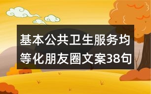 基本公共衛(wèi)生服務(wù)均等化朋友圈文案38句