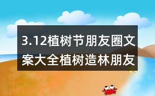 3.12植樹節(jié)朋友圈文案大全：植樹造林朋友圈文案、朋友圈文案33句