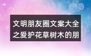 文明朋友圈文案大全之愛護(hù)花草樹木的朋友圈文案36句