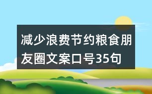 減少浪費、節(jié)約糧食朋友圈文案口號35句