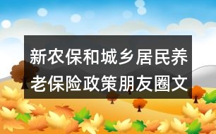 新農(nóng)保和城鄉(xiāng)居民養(yǎng)老保險(xiǎn)政策朋友圈文案34句