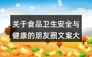 關(guān)于食品衛(wèi)生安全與健康的朋友圈文案大全33句