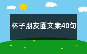 杯子朋友圈文案40句