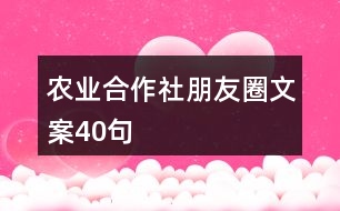 農(nóng)業(yè)合作社朋友圈文案40句