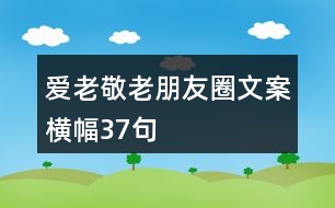 愛老敬老朋友圈文案、橫幅37句