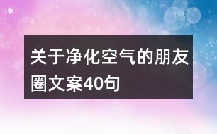 關(guān)于凈化空氣的朋友圈文案40句