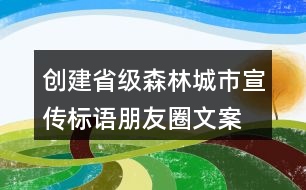 創(chuàng)建省級森林城市宣傳標(biāo)語、朋友圈文案37句