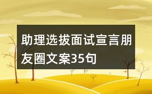 助理選拔面試宣言、朋友圈文案35句