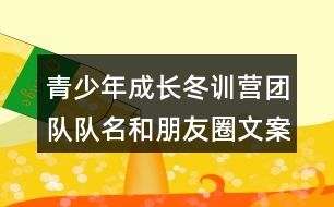 青少年成長冬訓(xùn)營團(tuán)隊(duì)隊(duì)名和朋友圈文案38句