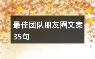 “最佳團隊”朋友圈文案35句