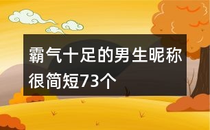 霸氣十足的男生昵稱很簡短73個