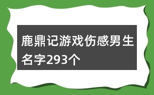 鹿鼎記游戲傷感男生名字293個(gè)