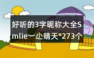 好聽(tīng)的3字昵稱(chēng)大全：Smlie︶尐晴天°273個(gè)