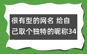 很有型的網(wǎng)名 給自己取個(gè)獨(dú)特的昵稱341個(gè)