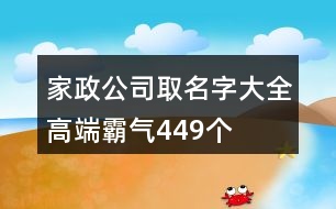 家政公司取名字大全高端霸氣449個