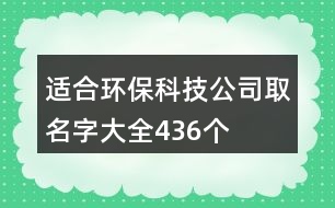 適合環(huán)保科技公司取名字大全436個