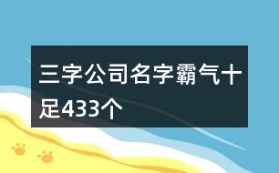 三字公司名字霸氣十足433個