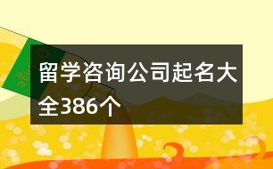 留學咨詢公司起名大全386個