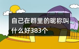 自己在群里的昵稱叫什么好383個