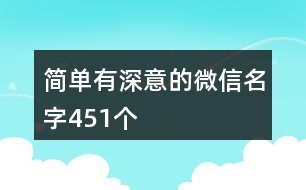 簡單有深意的微信名字451個