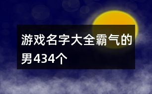 游戲名字大全霸氣的男434個