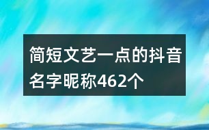 簡短文藝一點的抖音名字昵稱462個