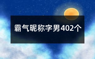 霸氣昵稱字男402個