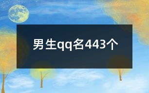 男生qq名443個(gè)