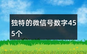 獨特的微信號數字455個