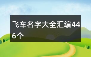 飛車名字大全匯編446個