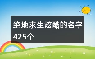 絕地求生炫酷的名字425個