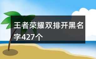 王者榮耀雙排開黑名字427個