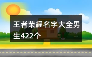 王者榮耀名字大全男生422個(gè)