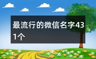 最流行的微信名字431個