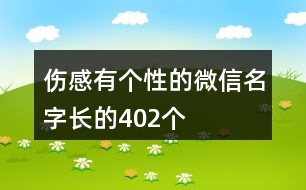 傷感有個性的微信名字長的402個