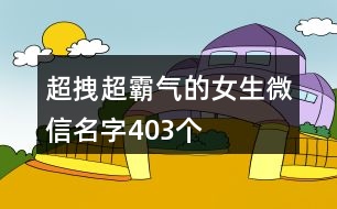 超拽超霸氣的女生微信名字403個(gè)