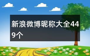 新浪微博昵稱大全449個