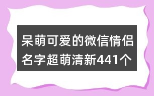 呆萌可愛的微信情侶名字超萌清新441個