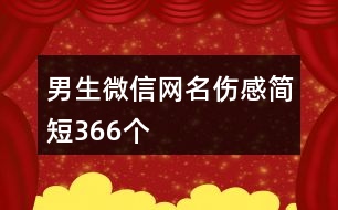 男生微信網(wǎng)名傷感簡短366個(gè)