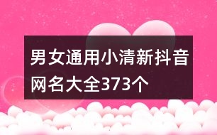 男女通用小清新抖音網名大全373個