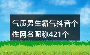 氣質(zhì)男生霸氣抖音個性網(wǎng)名昵稱421個