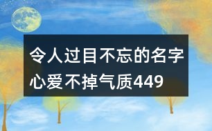 令人過目不忘的名字—心愛不掉氣質(zhì)449個