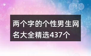 兩個(gè)字的個(gè)性男生網(wǎng)名大全精選437個(gè)