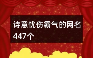 詩(shī)意憂(yōu)傷霸氣的網(wǎng)名447個(gè)